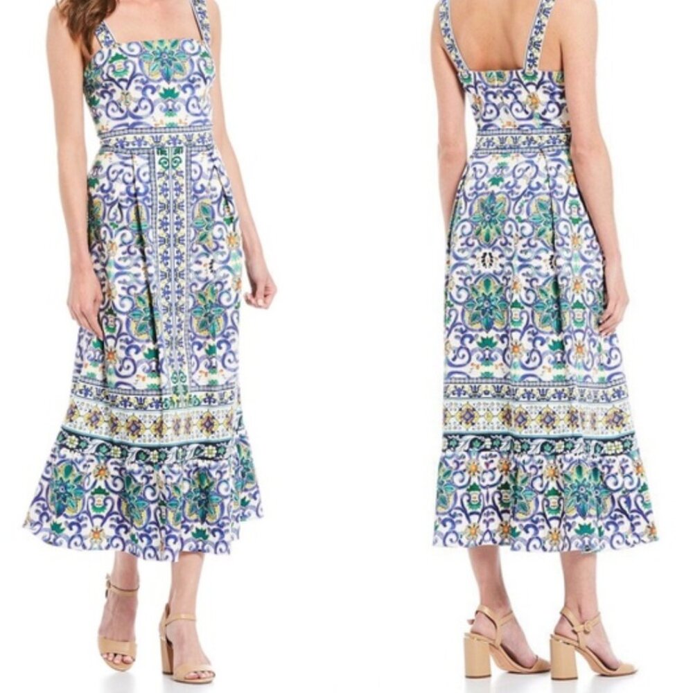 ANTONIO MELANI Paige Mosaic Print Midi Dress 6